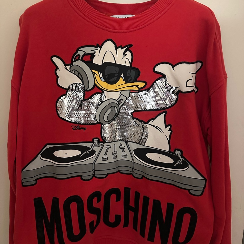Moschino Red Graphic Sweatshirt